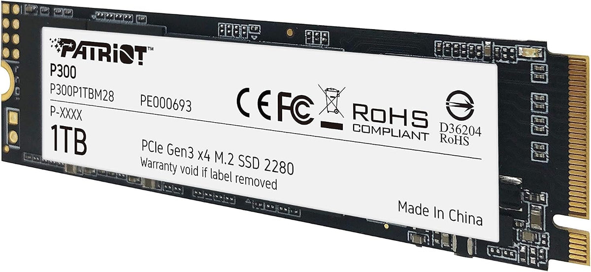 Patriot P300 M.2 PCIe Gen 3 x4 1TB SSD de bajo consumo de energía