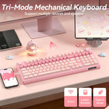 SOLAKAKA Teclado mecánico inalámbrico KI99 Pro 96% (rosa, interrupt...
