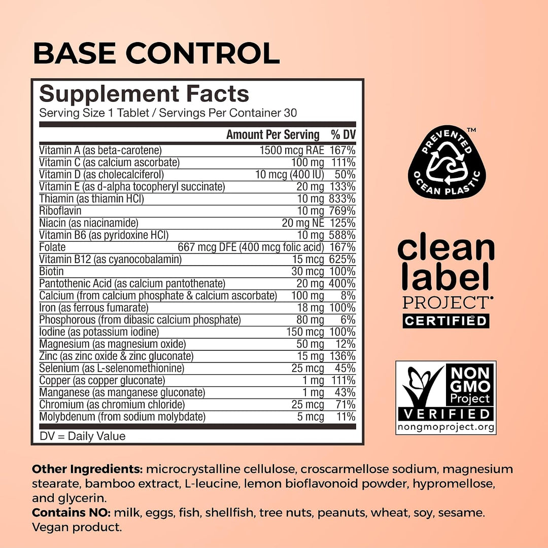 HUM Base Control Multivitamínico para mujeres con vitamina C, hierr...