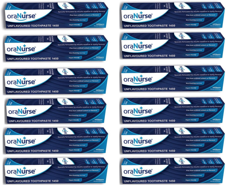 Oranurse Pasta de dientes sin sabor de 1.7 fl oz (paquete de 12)