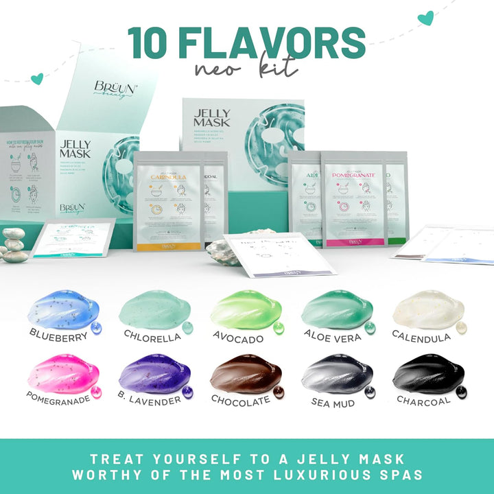 BRÜUN Juego de 10 mascarillas de gelatina despegables NEO, 10 trata...