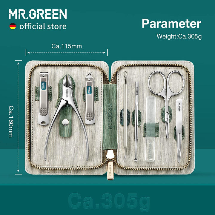 MR.GREEN Juegos de manicura Kits de pedicura Cortaúñas de acero ino...