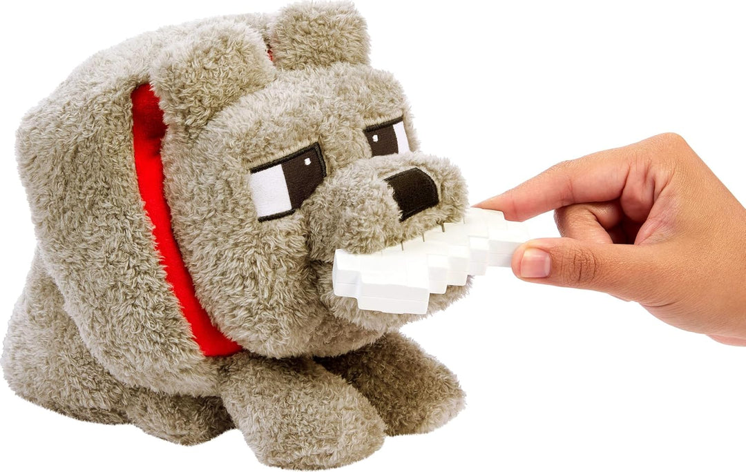 Mattel Minecraft Dennis The Wolf - Juguete de peluche con