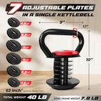 Yes4All Juego de Kettlebells Ajustable, Kettlebell para Entrenamiento de Fuerza