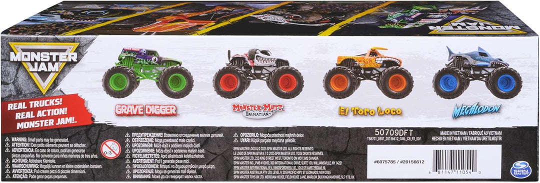 Monster Jam All Stars - Paquete de 4 camiones monstruo