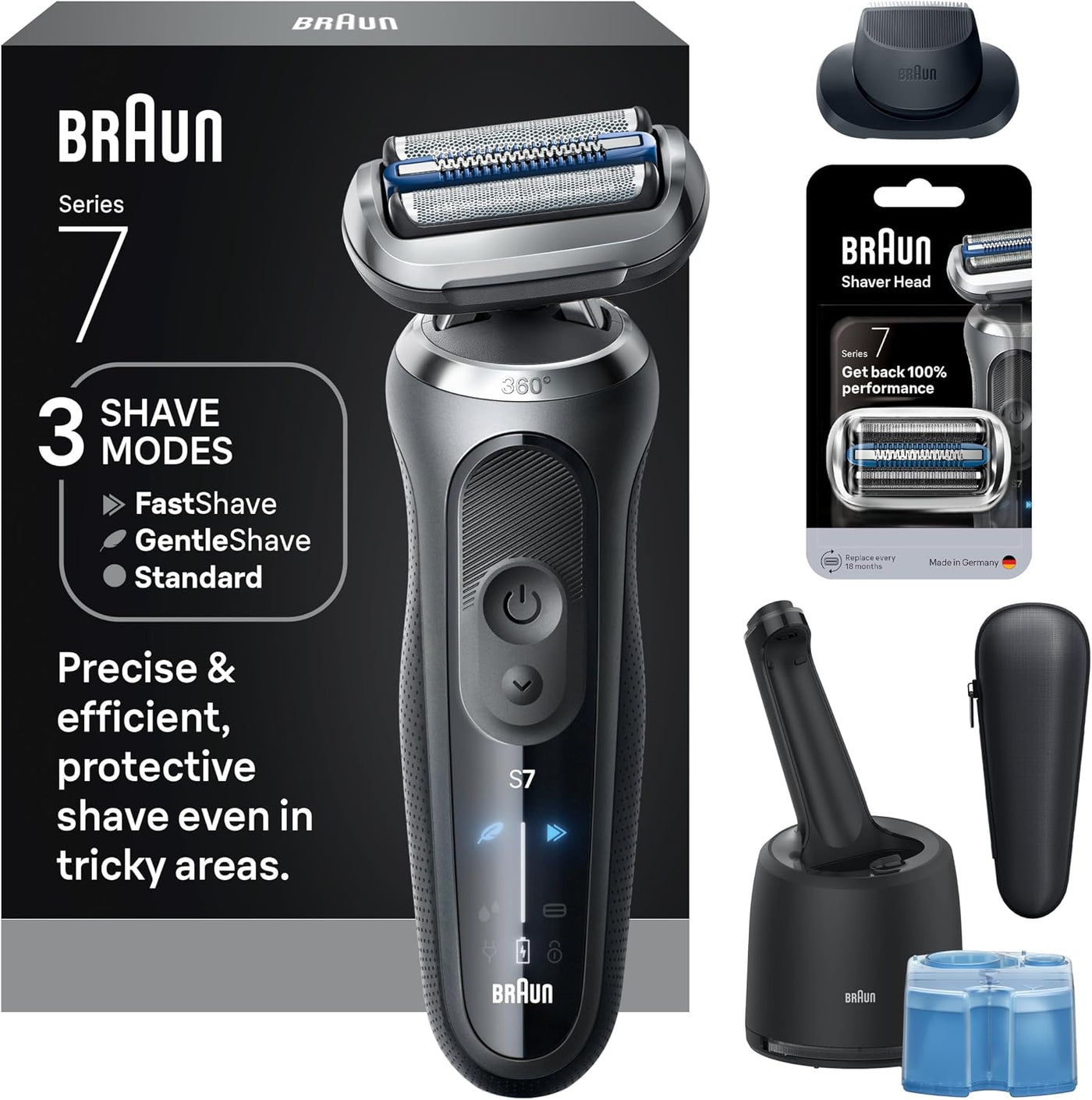 Braun Series 7 - Afeitadora eléctrica para hombres, maquinilla de a...
