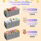 Caja de juguetes Extra Grande con tapas, gran arca de almacenamiento, 40"x14"x16"