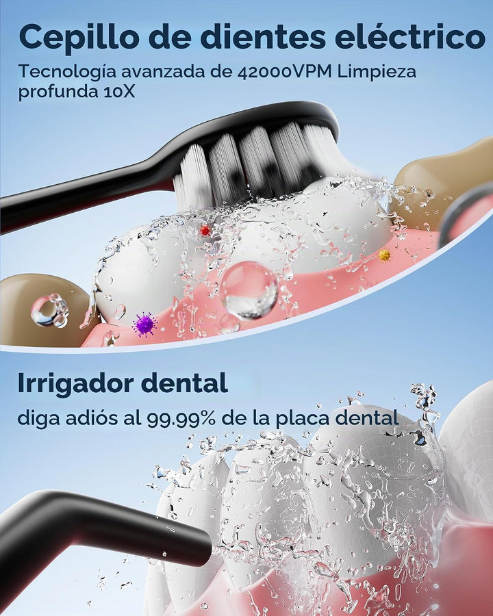 Cepillo de dientes eléctrico con hilo dental de agua para dientes,...