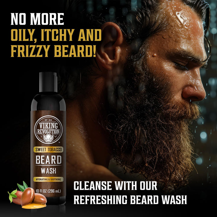 Viking Revolution Set de lavado y acondicionador para barba - Tabac...