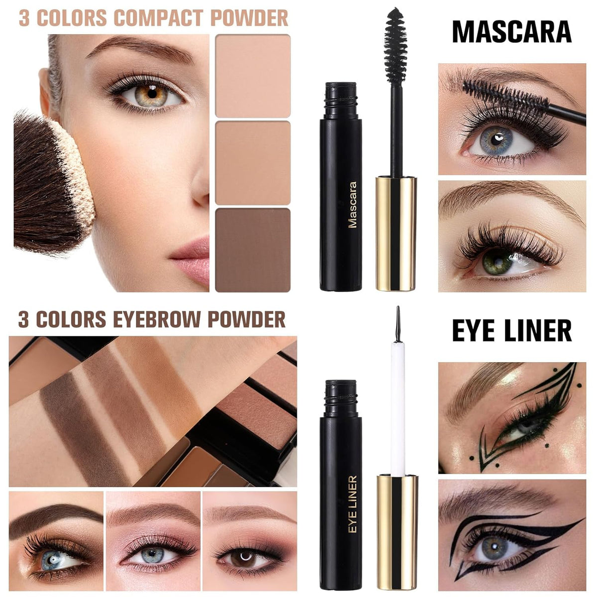 Kit de maquillaje profesional para mujeres y niñas, kit completo co...