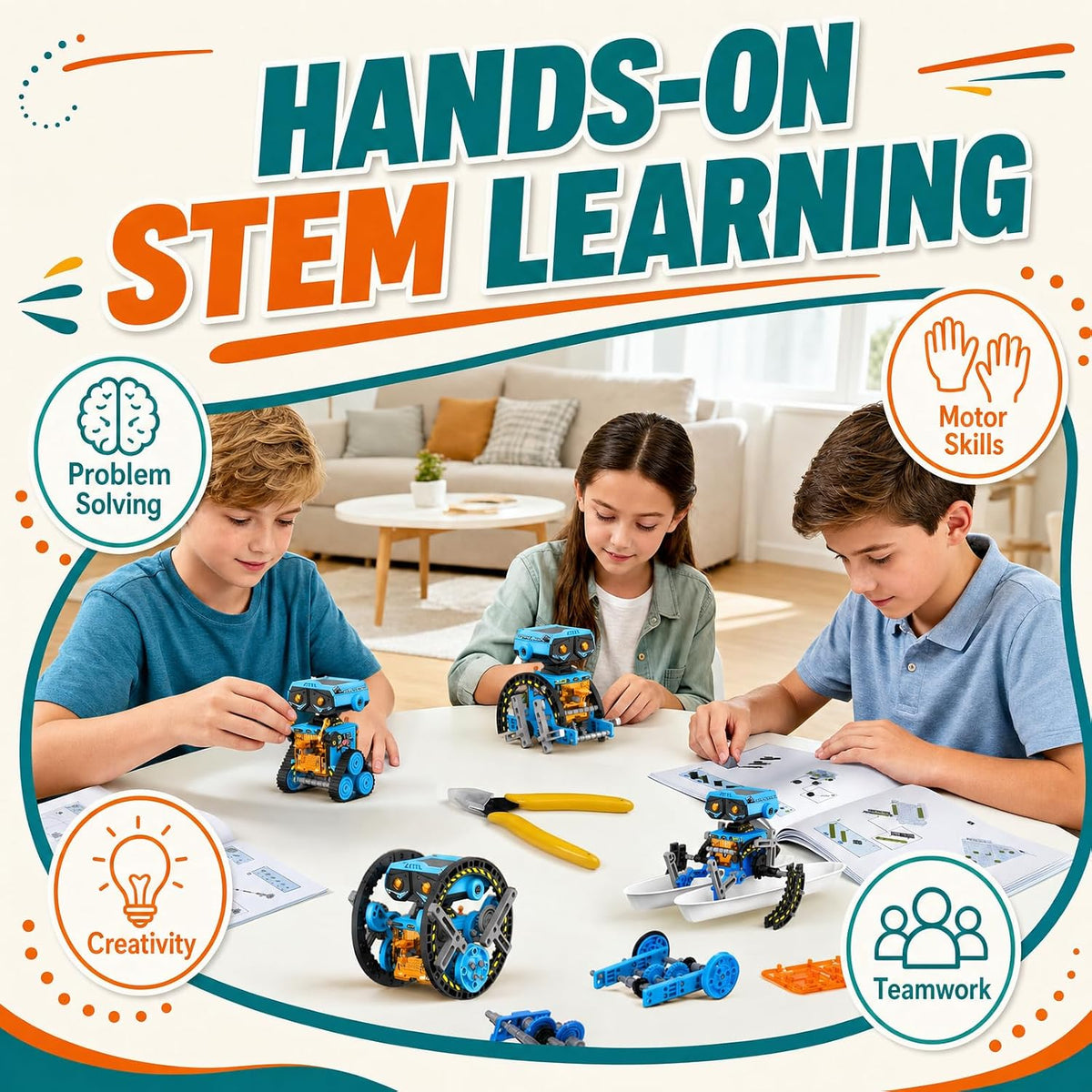 STEM - Juguetes de robots de energía solar para niños de 8 a 12 años, kit educativo de experimentos de ciencia de construcción 12 en 1 para niños, regalos de cumpleaños para niños de 8, 9, 10, 11, 12, 13 años, niños y niñas y adolescentes