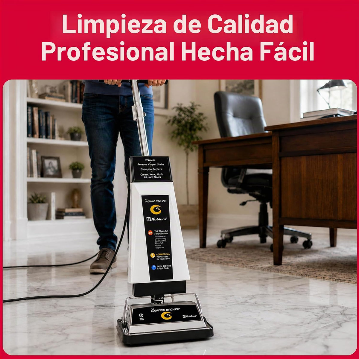 Koblenz P-2600A Máquina de champú para alfombras, pulidora de piso de 12