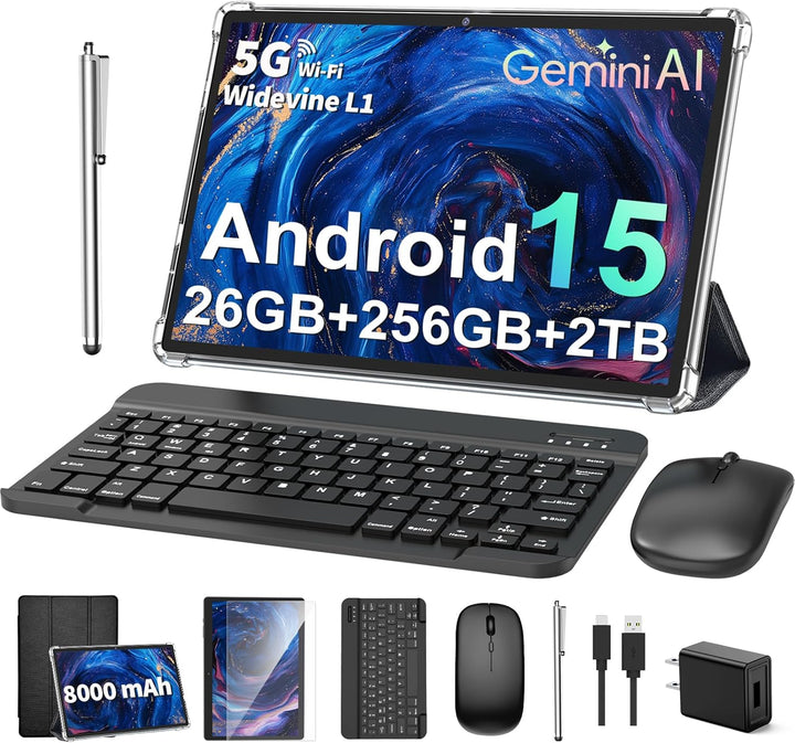 PYNAREL Tablet Android con teclado 26GB256GB expansión de