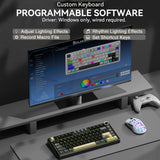SOLAKAKA A75 Teclado inalámbrico para juegos con perilla multifunci...