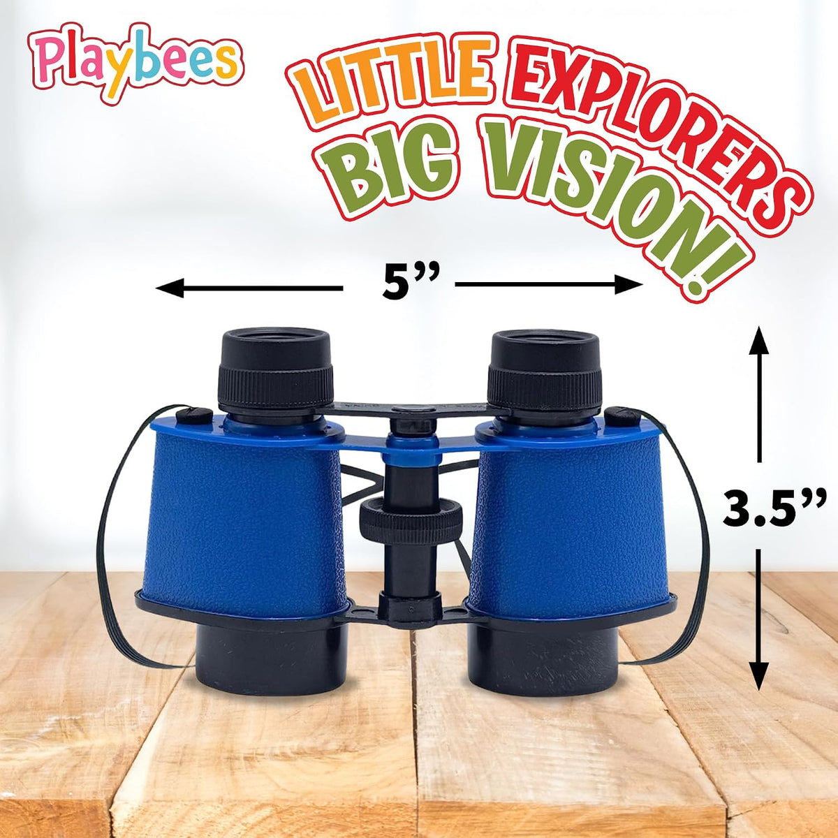 Playbees Binoculares de juguete para niños con correa para el cuello, paquete de 12 unidades, juego de binoculares para observación de aves y safari en la selva, juego de binoculares de simulación, regalos de exploradores y novedad de aprendizaje