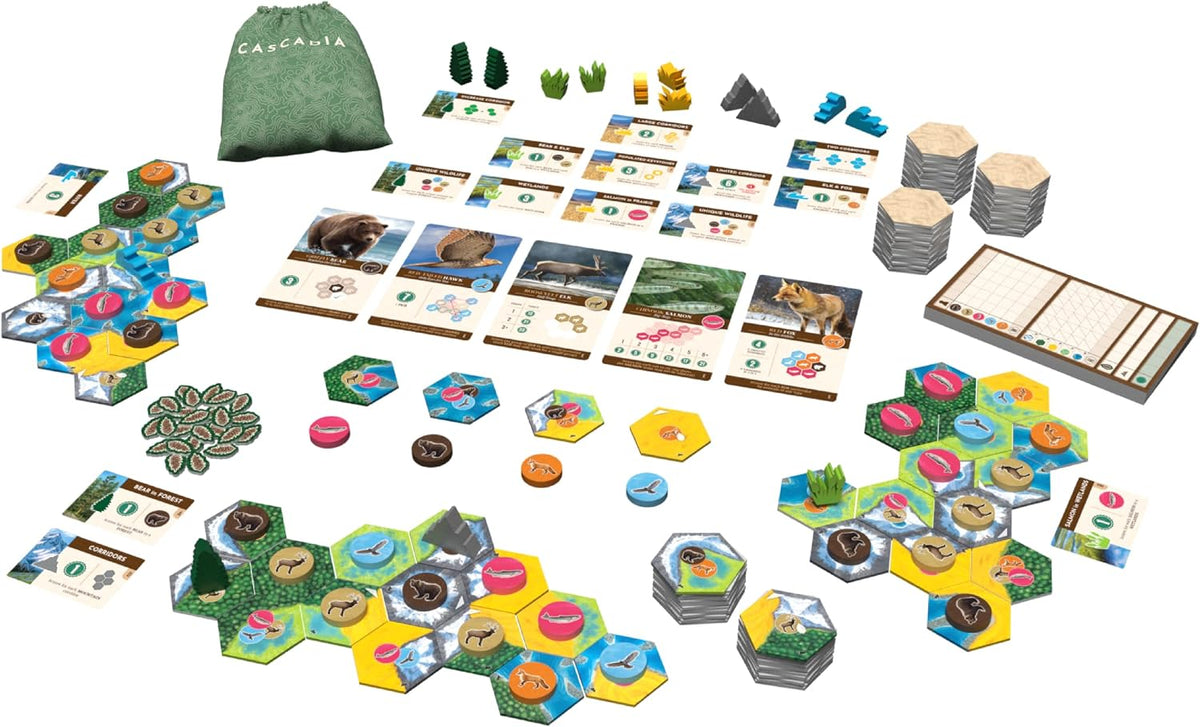 AEG y Flatout Games | Cascadia: Landmarks - Expansión para el galardonado juego de mesa, Cascadia | Fácil de aprender | Rápido de jugar | A partir de 10 años | Añade jugador 5 y 6