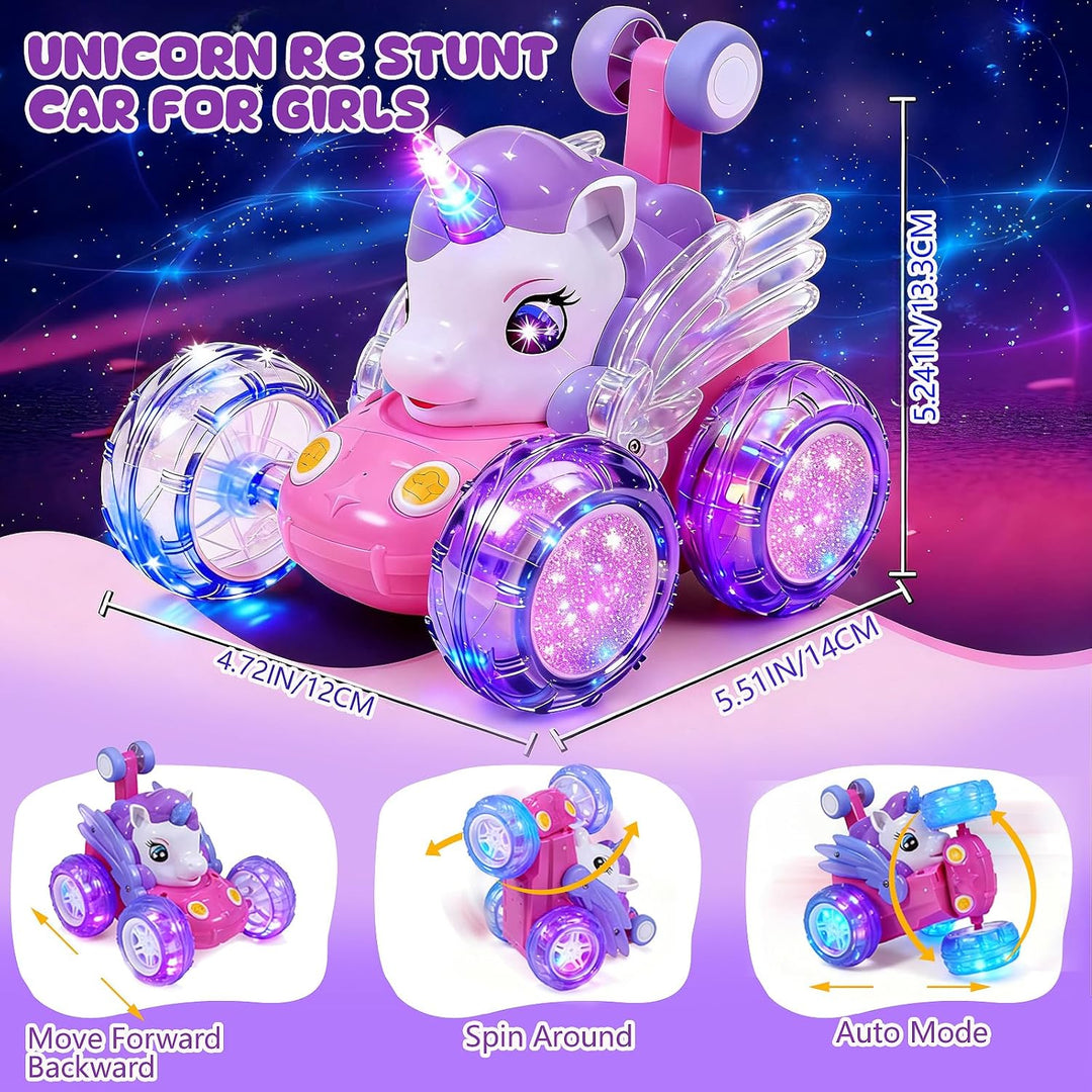 Unicorn Toys - Auto RC para niñas de 4 a 6 años, bonito juguete de...