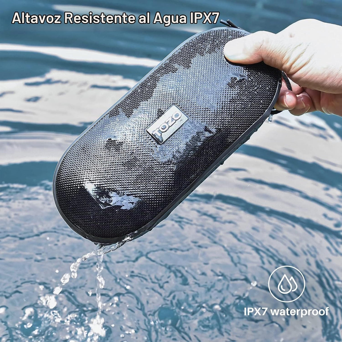 TOZO Altavoz Bluetooth portátil PA1, potente sonido estéreo con graves