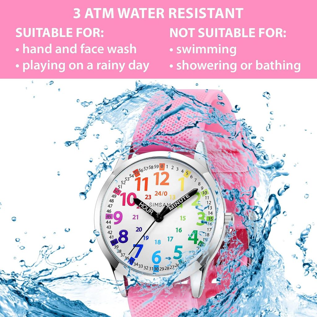 Reloj analógico para niños, reloj educativo para aprender la hora para niños 8-12, reloj impermeable para enseñar la hora para niños 5-7 6-8, fácil de leer para niñas 8-12, excelente regalo para niños y niñas 4-12 años impermeable
