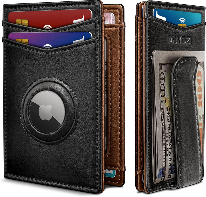 miyozi Billetera Airtag para hombre, con clip para dinero, caja de...