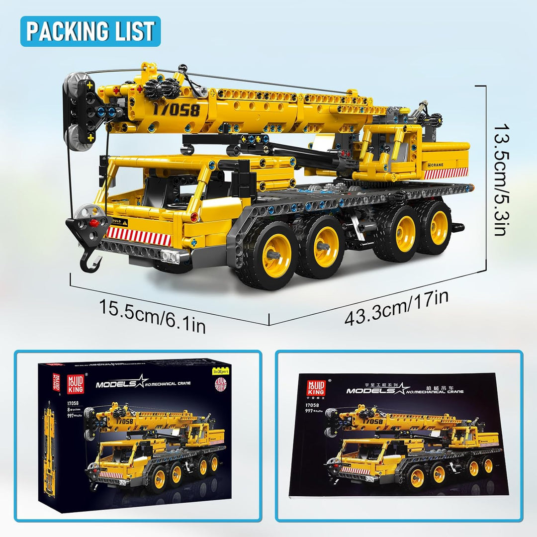 Mould King 17058 City Mobile Crane Truck - Juego de