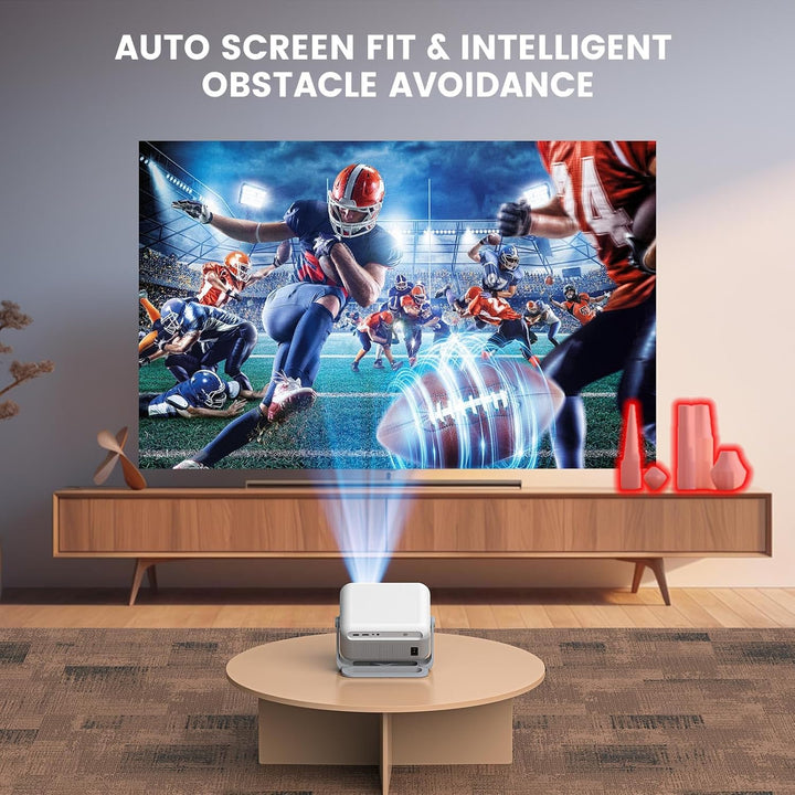 【Compatible con Netflix y Native 1080P】Mini proyector con WiFi y Bl...