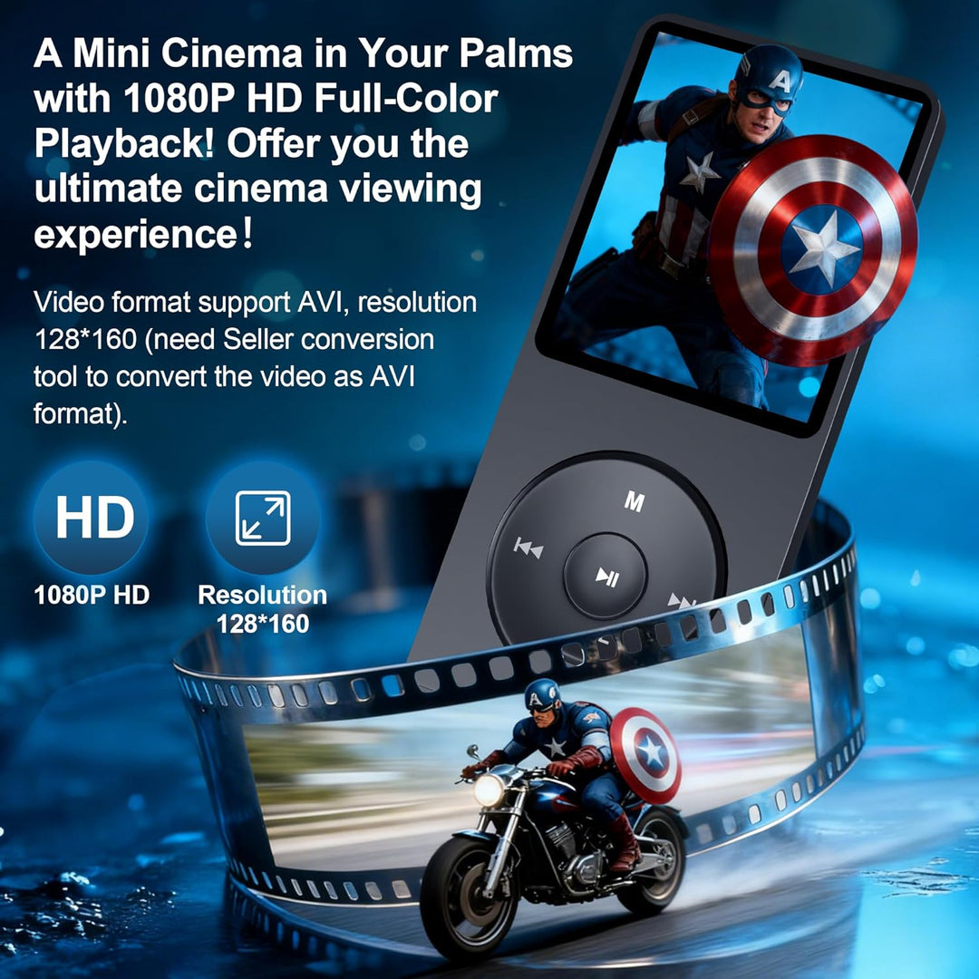 Ninsiden - Reproductor MP3 de 128 GB con Bluetooth 5.3, reproducció...