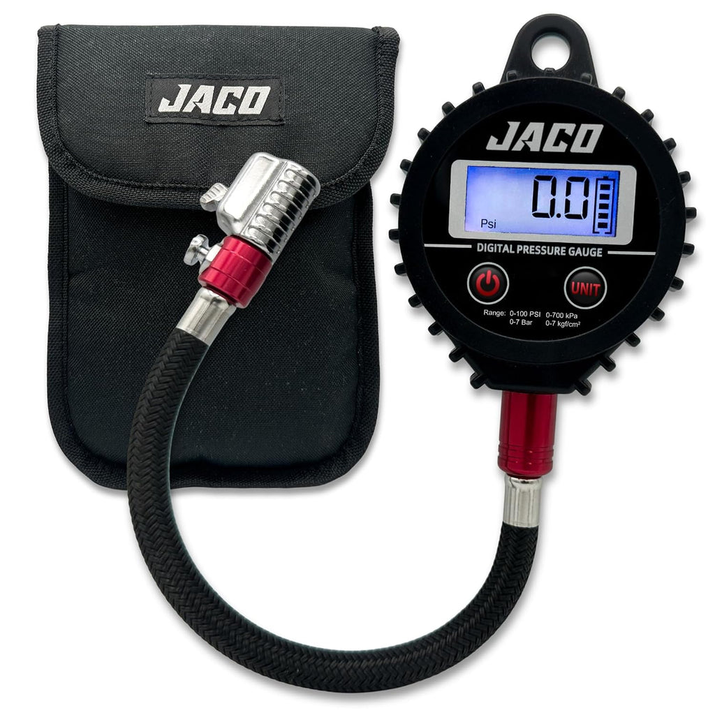 JACO ElitePro-X Medidor digital de presión de neumáticos con boquilla Lightning - 100 PSI