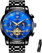 Relojes de negocios de cuarzo de acero inoxidable de cara grande de