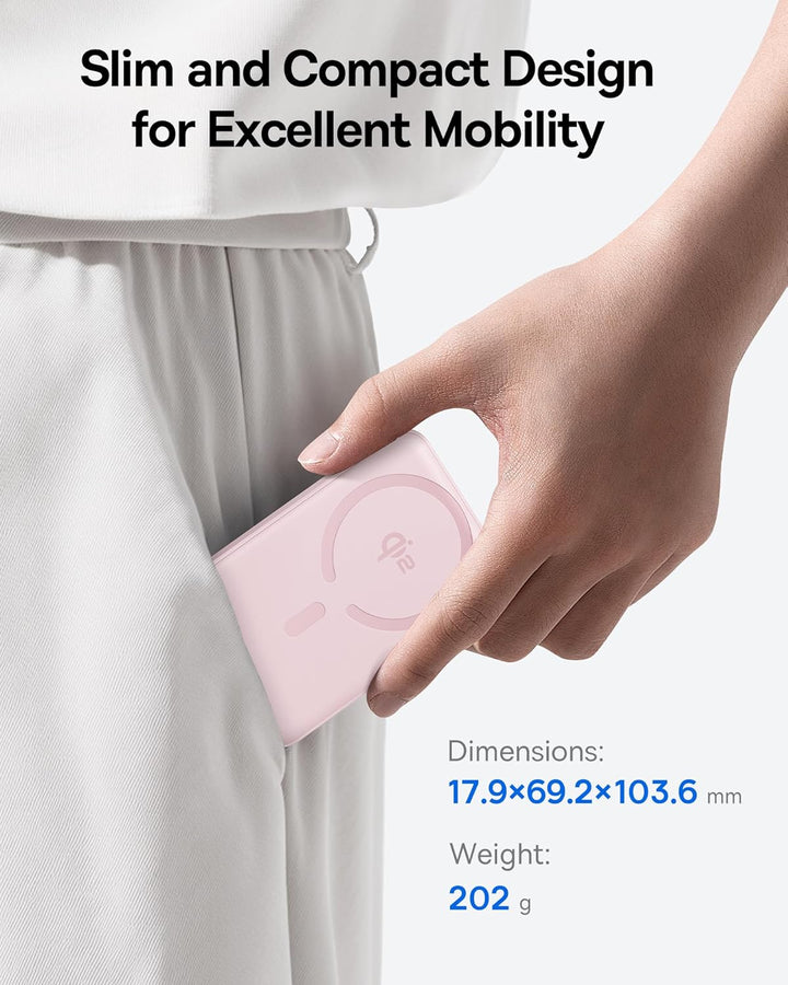 Baseus - Cargador portátil para MagSafe, banco de energía magnética...