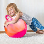 Pelota saltarina INPODAK, pelota hinchable de 20 pulgadas con asas para niños, juguetes de salto y rebote Hippity Hop para niños de 5 a 9 años con bomba y caja de regalo, gran regalo para cumpleaños y