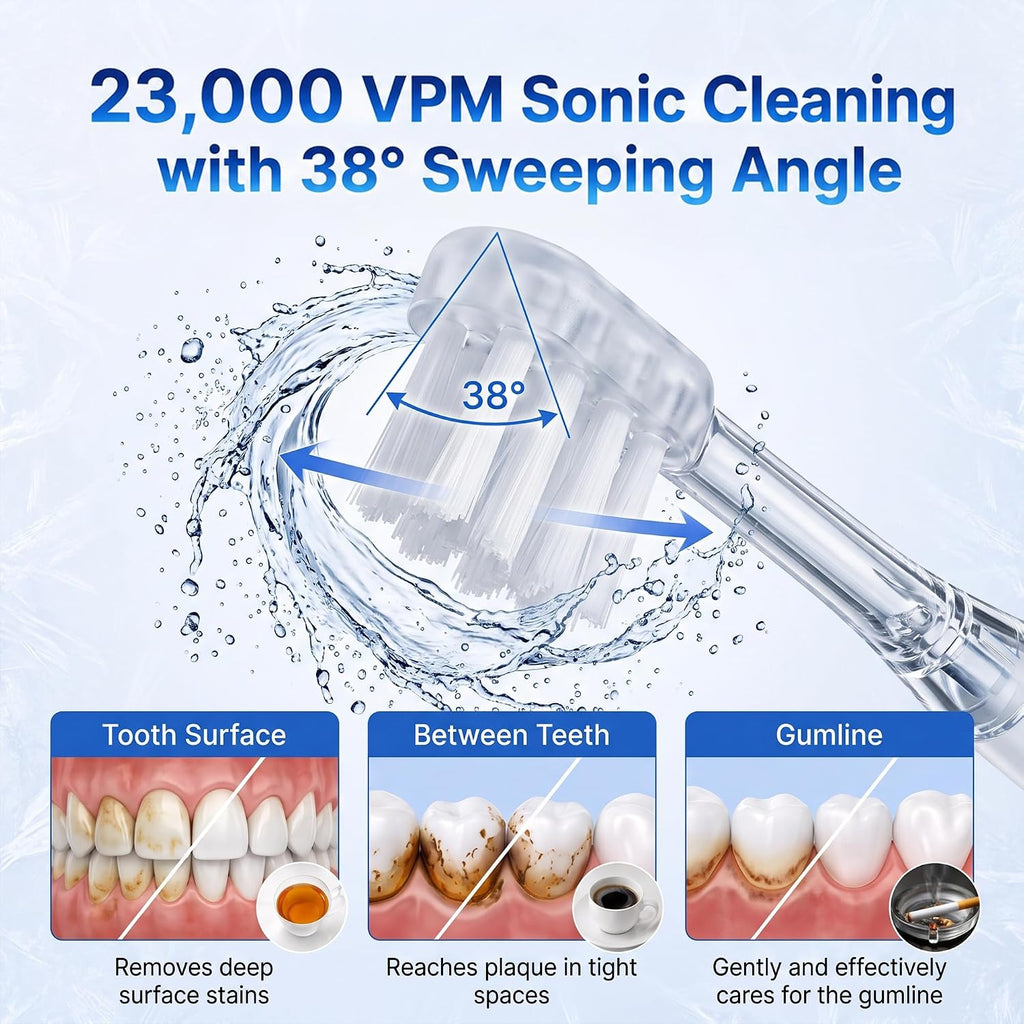 Cepillo de dientes eléctrico Sonic para adultos, batería de 180