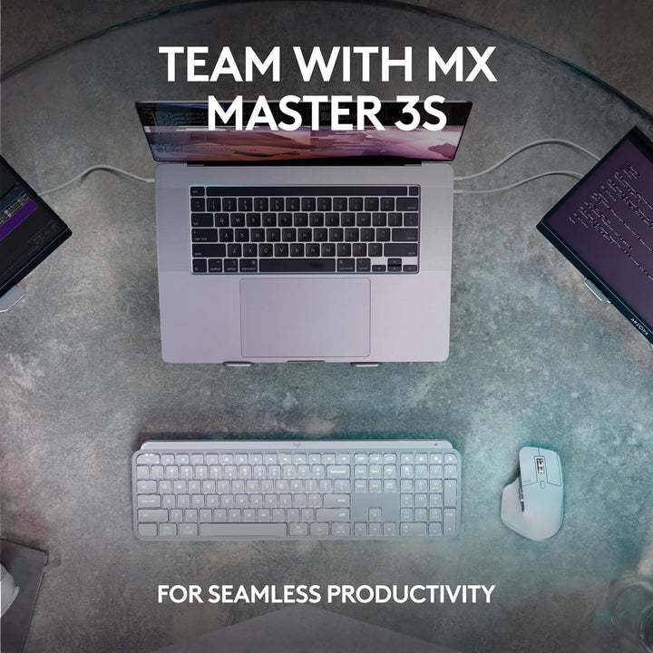 Logitech MX Keys S - Teclado inalámbrico, perfil bajo, escritura fl...