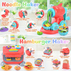 Set de masa colorida 4 en 1 para niños con 24 porciones de masa, creaciones de cocina y comida de juguete
