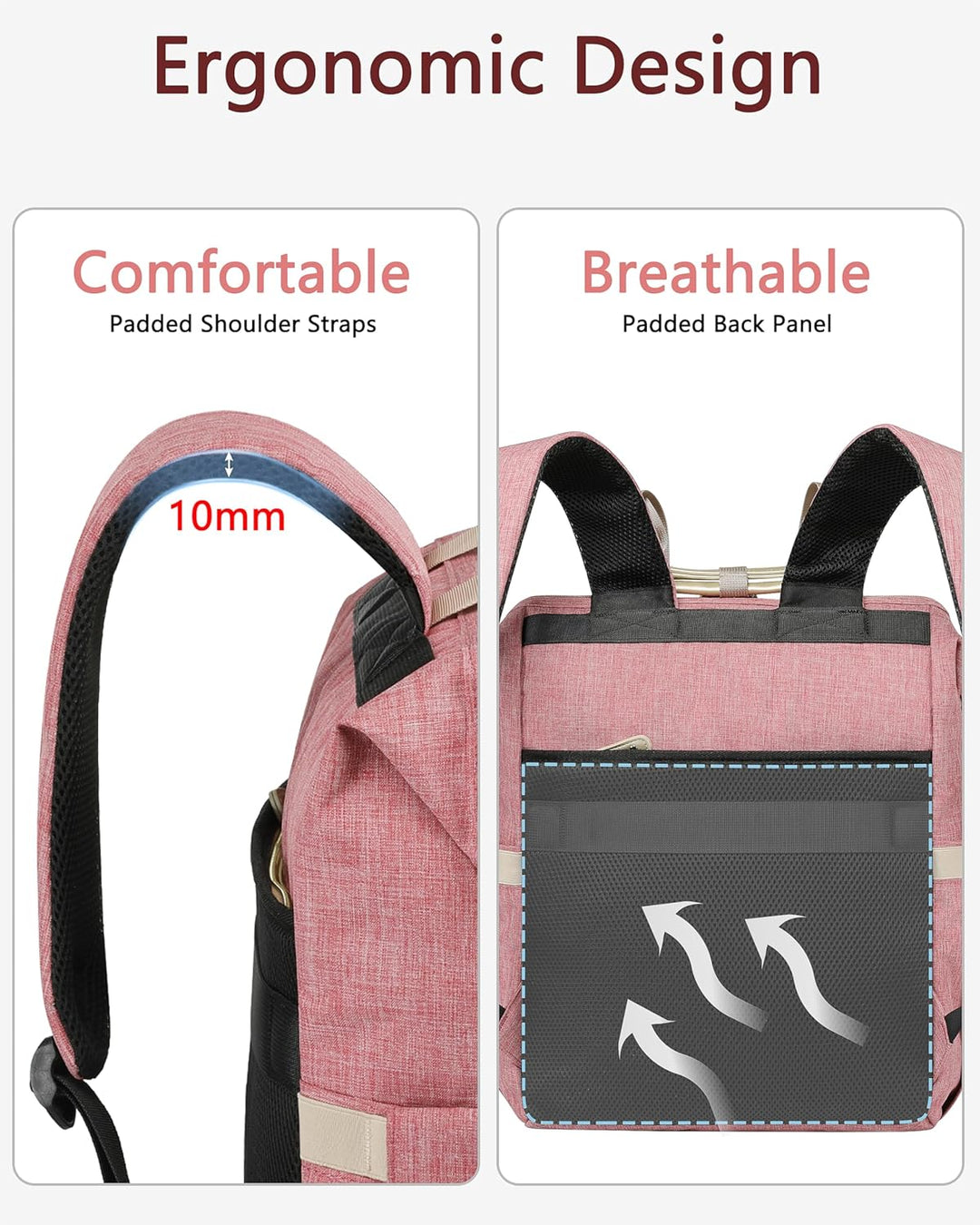 FALANKO Mochila para portátil para mujer, mochila grande para compu...