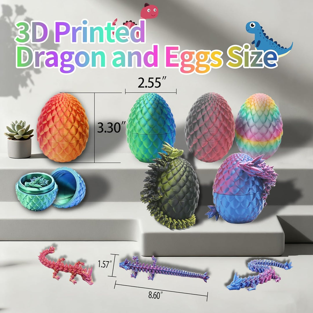 3D Printed Dragon Eggs Articulated Dragons Inside 6PCS
