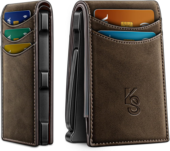Cartera KEMISANT para hombre, cartera delgada con estuche para tarj...