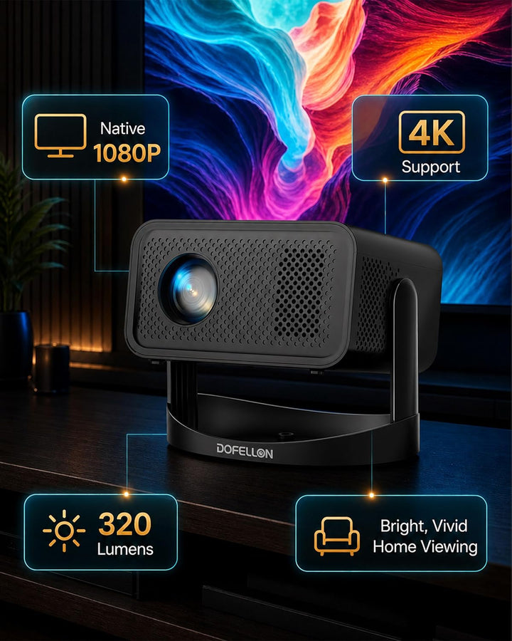 [Aplicaciones integradas y actualización 2026] Mini proyector con W...