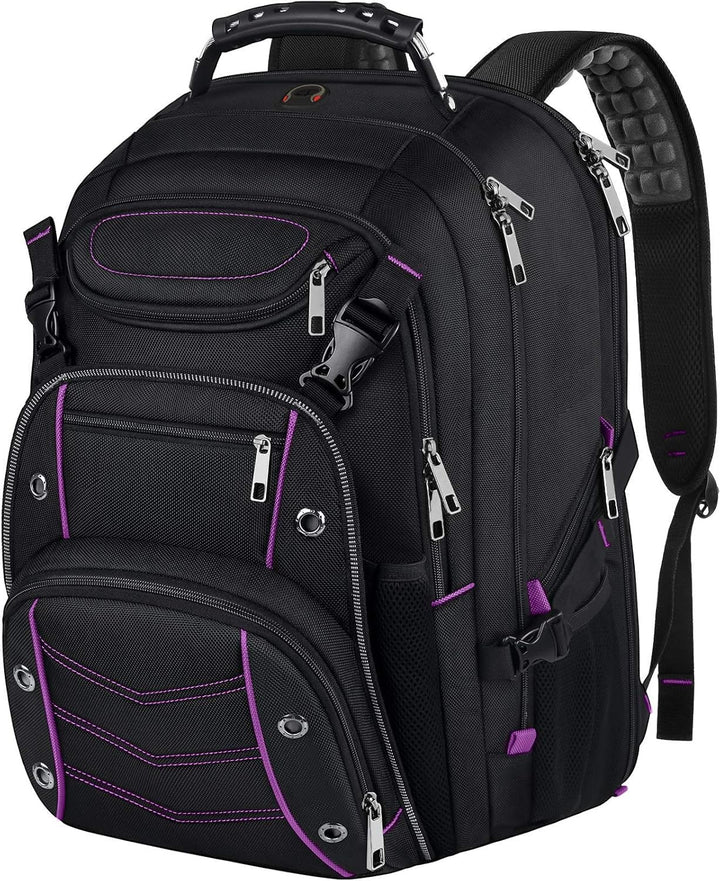 VECKUSON Mochila unisex para laptop de 18.4 pulgadas, morada, RFID,...