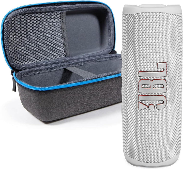 JBL Flip 6 (blanco) + paquete con funda protectora rígida divvi! (n...