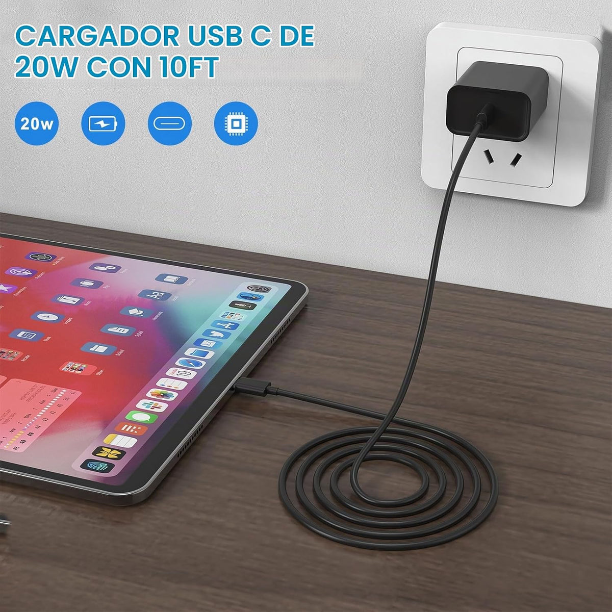 Cargador de carga rápida para iPhone 16 y 15, paquete de 3 cargadores USB C PD de 20 W con cable de 10 pies, cable USB C tipo C para iPhone 16/16 Plus/16 Pro/16 Pro Max/15/15 Pro/15 Pro Max