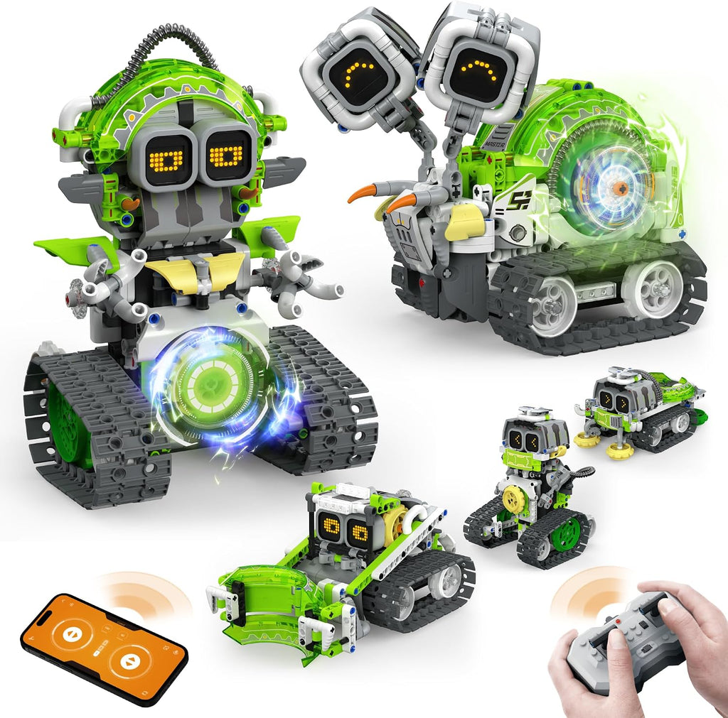 Opmind Kit de construcción de robot STEM RC 5 en 1, codificación de aplicaciones 478pcs, niños de 6 a 12 años