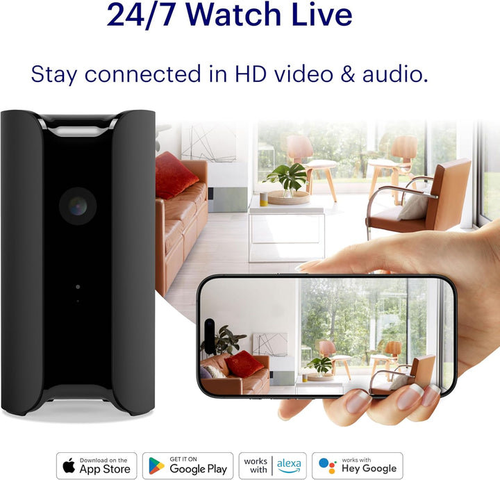 CANARY Cámara de seguridad para interiores: monitorea el hogar, WiF...