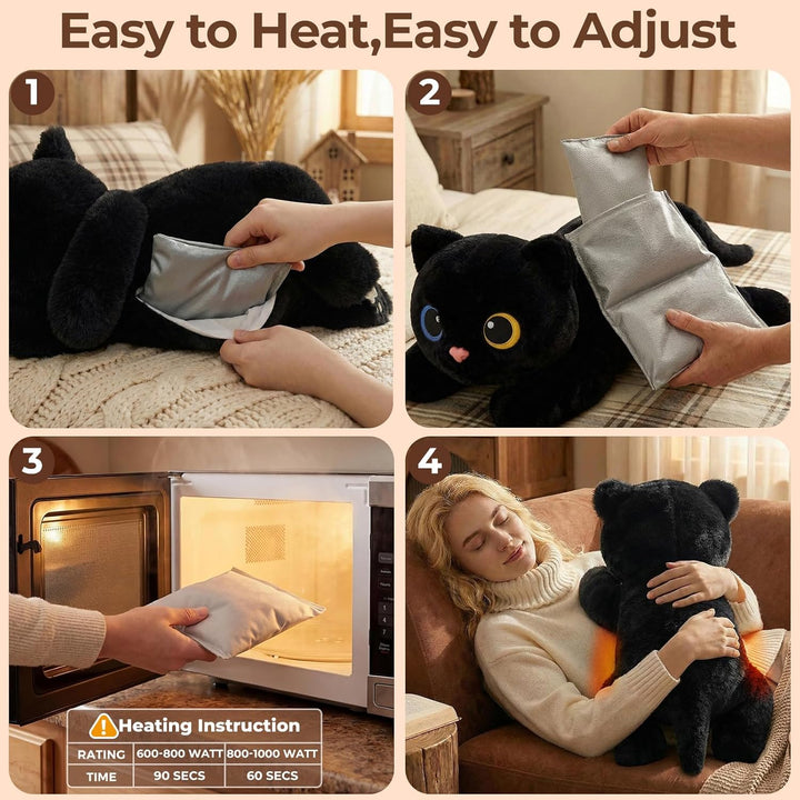 Mewaii Animales de peluche con peso de 5 libras ajustable, calentab...