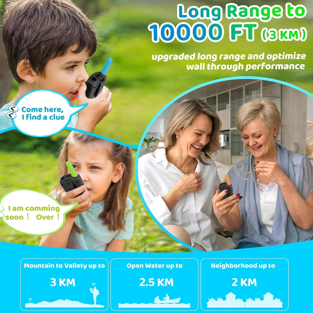 Vvinca Walkie Talkies para niños recargables paquete de 3, juguetes...