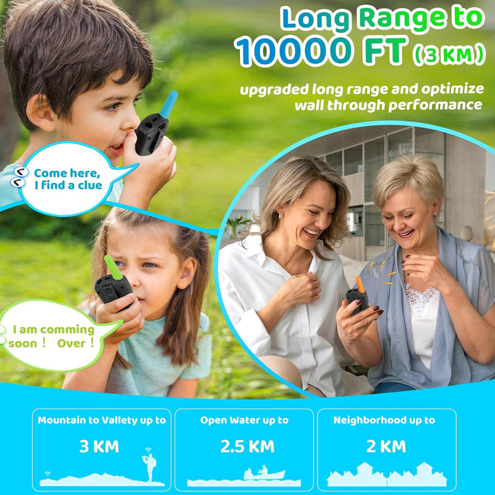 Vvinca Walkie Talkies para niños recargables paquete de 3, juguetes...