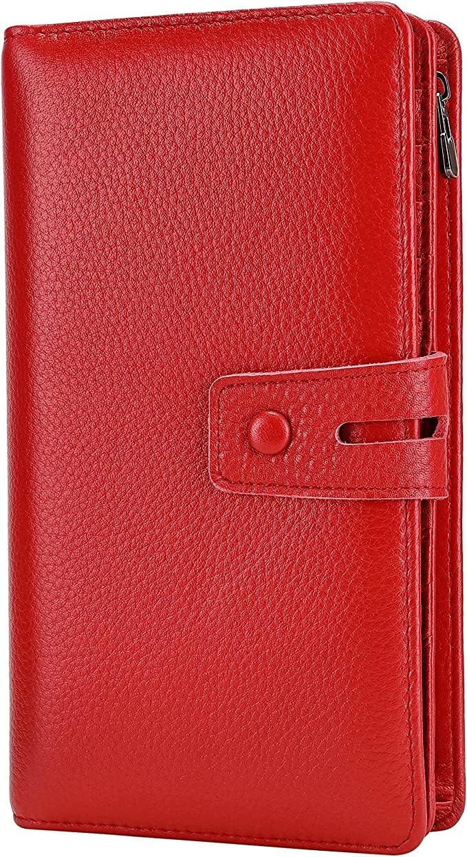 Itslife Billetera para Mujeres, Gran Capacidad con Bloqueo RFID, Billeteras de Cuero Organizador de Tarjetas de Crédito, Billetera para Damas con Portachequera