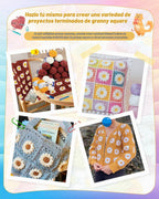 Coopay Kit de ganchillo para principiantes, kit de manta de ganchillo