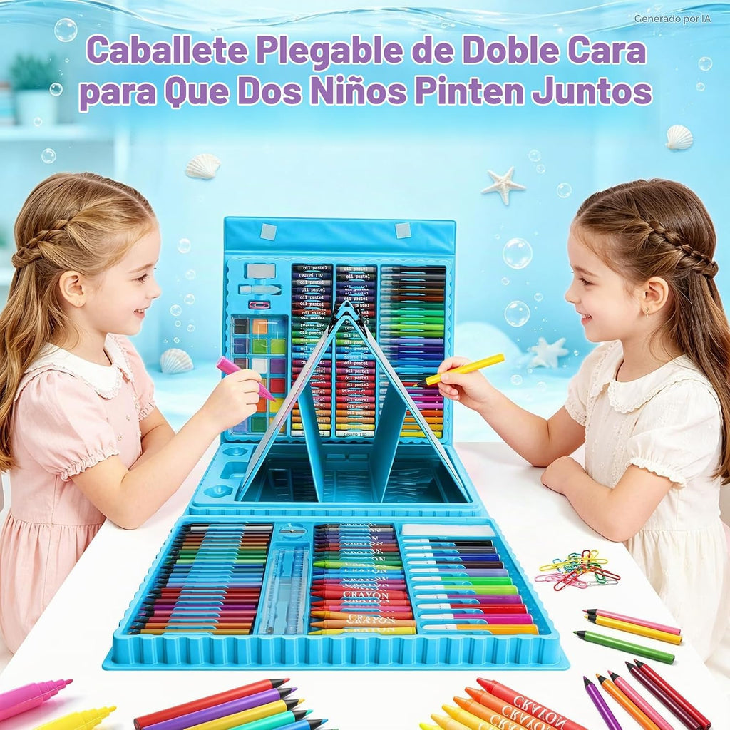 Kit de dibujo de sirena de 208 piezas, regalo para niñas y niños