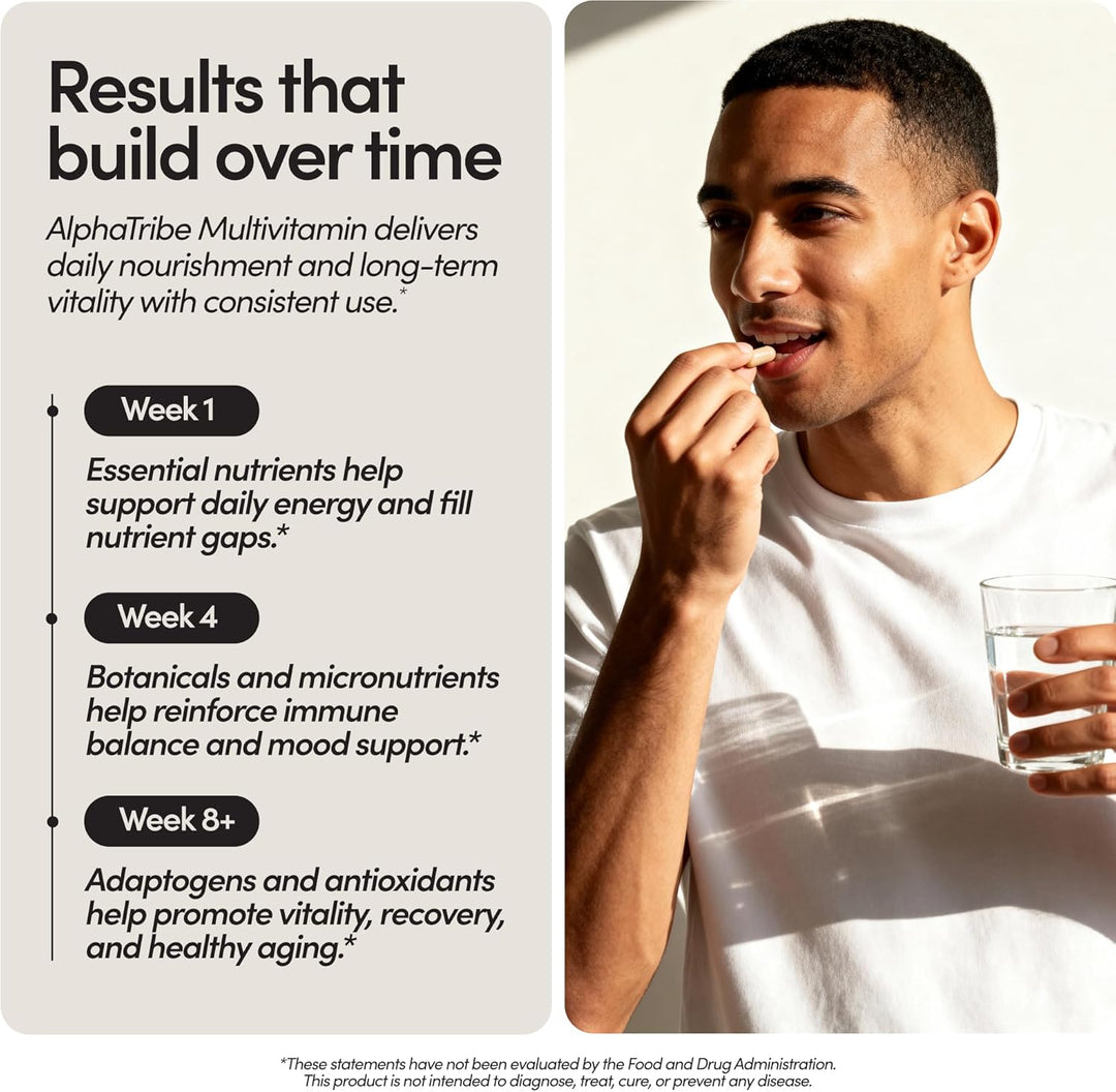 Alpha Tribe Multivitamínico para hombres con musgo marino, aceite d...